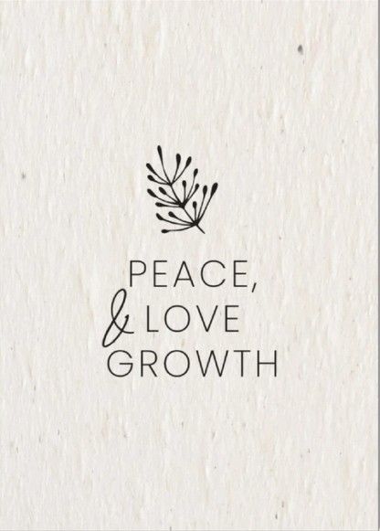 botton to buy Peace, Love and Growth Christmas card