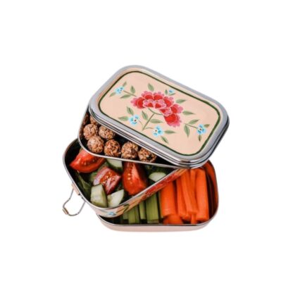 stainless steel lunch box with three layers
